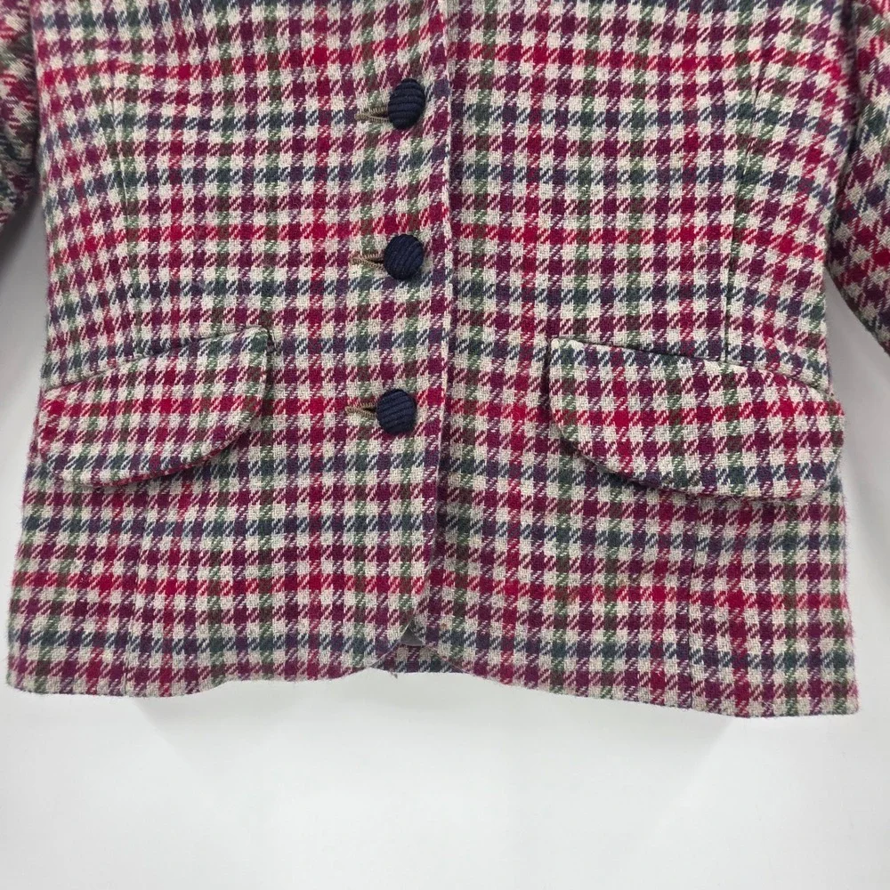 VINTAGE LAURA ASHLEY MOTHER & CHILD HOUNDSTOOTH WOOL BLAZER SIZE 4 YEARS RARE